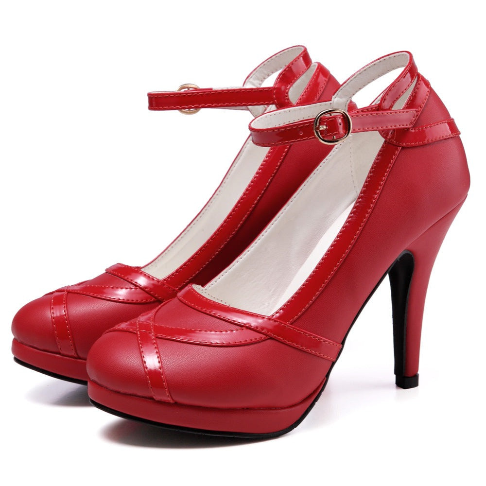 Vintage Patent Trim Mary Jane Pumps