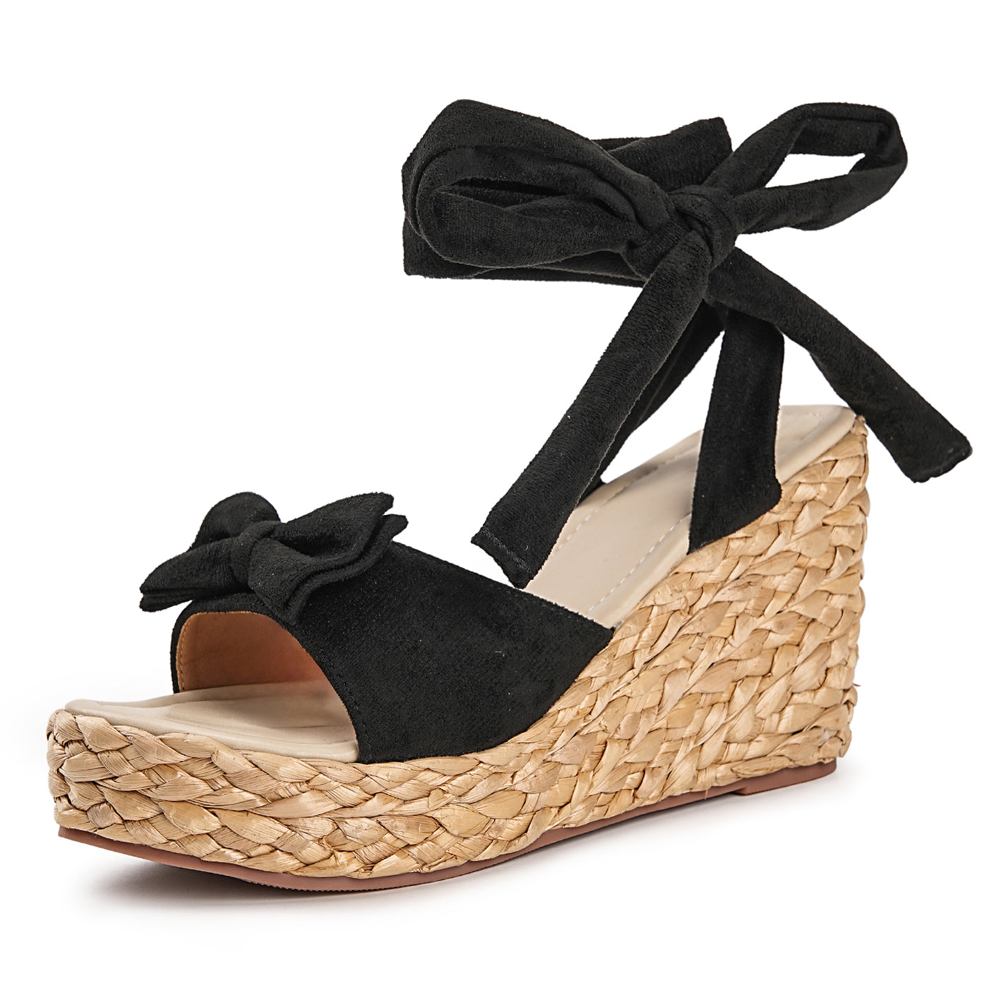 Lace Up Espadrille Wedge Bowknot Platform Sandals