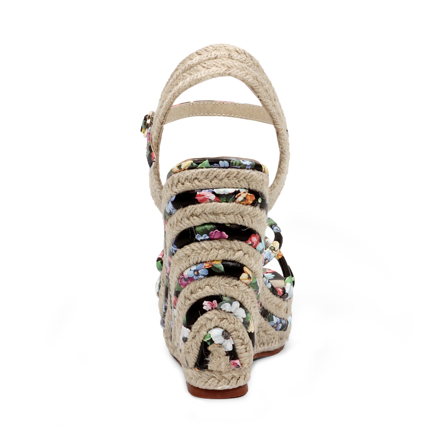 Floral Strappy Espadrille Wedges
