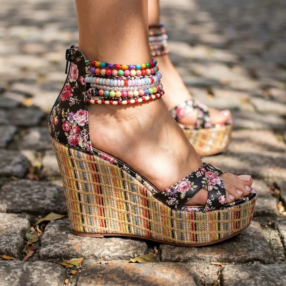 Dramatic Height, Flat-Sandal Feel