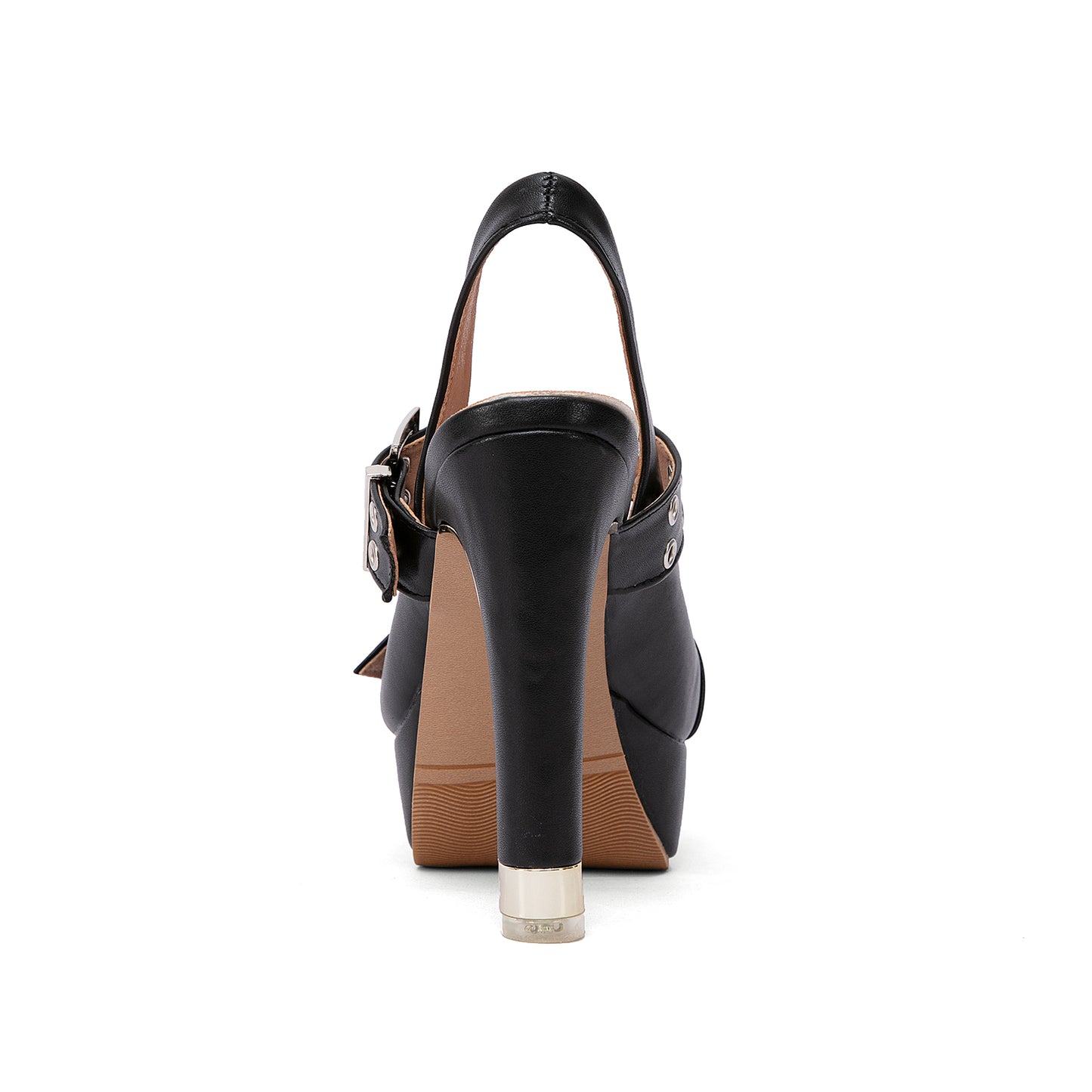 Edgy Grommet Buckle Slingback Pumps
