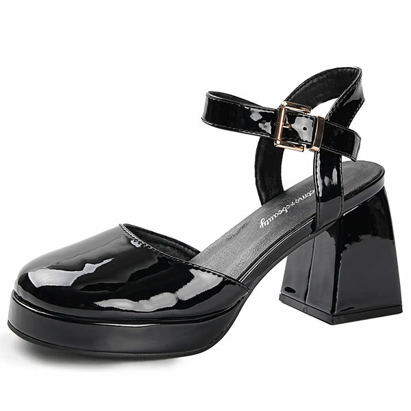 Vintage Closed Toe Platform Mary Jane Sandals | getmorebeauty