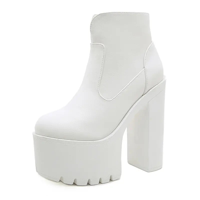 Retro Goth Extreme Chunky Heel Platform Ankle Boots