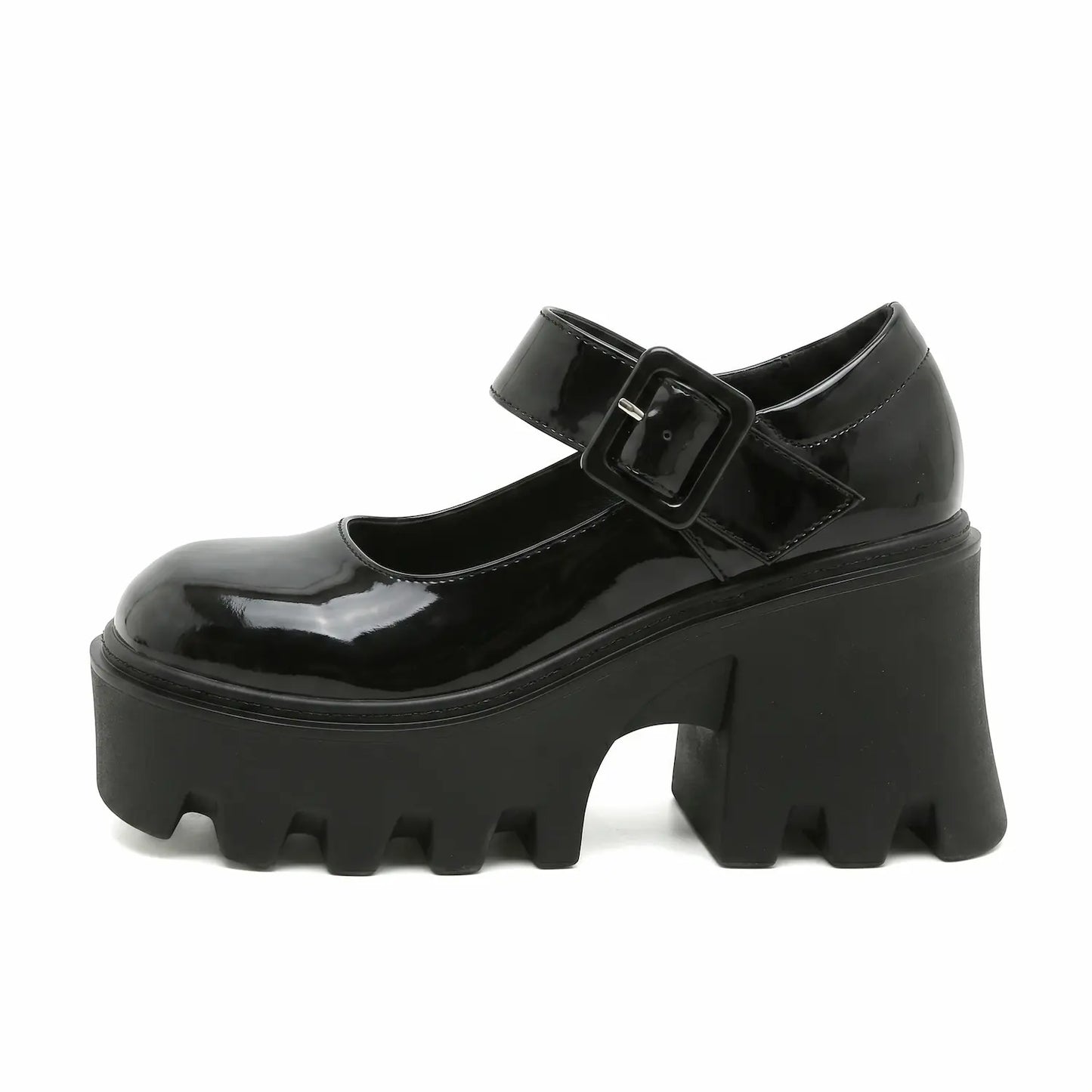 Retro Grunge Chunky Platform Block Heel Mary Janes