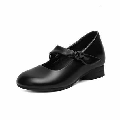 Vintage Knotted Strap Hidden Wedge Mary Janes