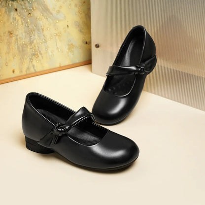Vintage Knotted Strap Hidden Wedge Mary Janes