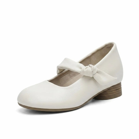 Vintage Knotted Strap Hidden Wedge Mary Janes