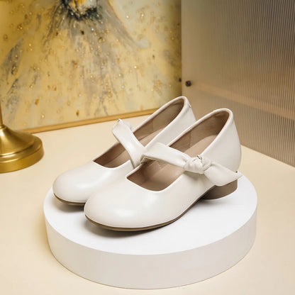 Vintage Knotted Strap Hidden Wedge Mary Janes