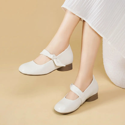 Vintage Knotted Strap Hidden Wedge Mary Janes