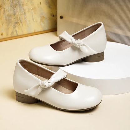 Vintage Knotted Strap Hidden Wedge Mary Janes