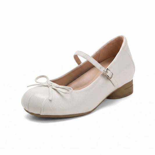 Vintage Coquette Bowknot Hidden Wedge Mary Janes