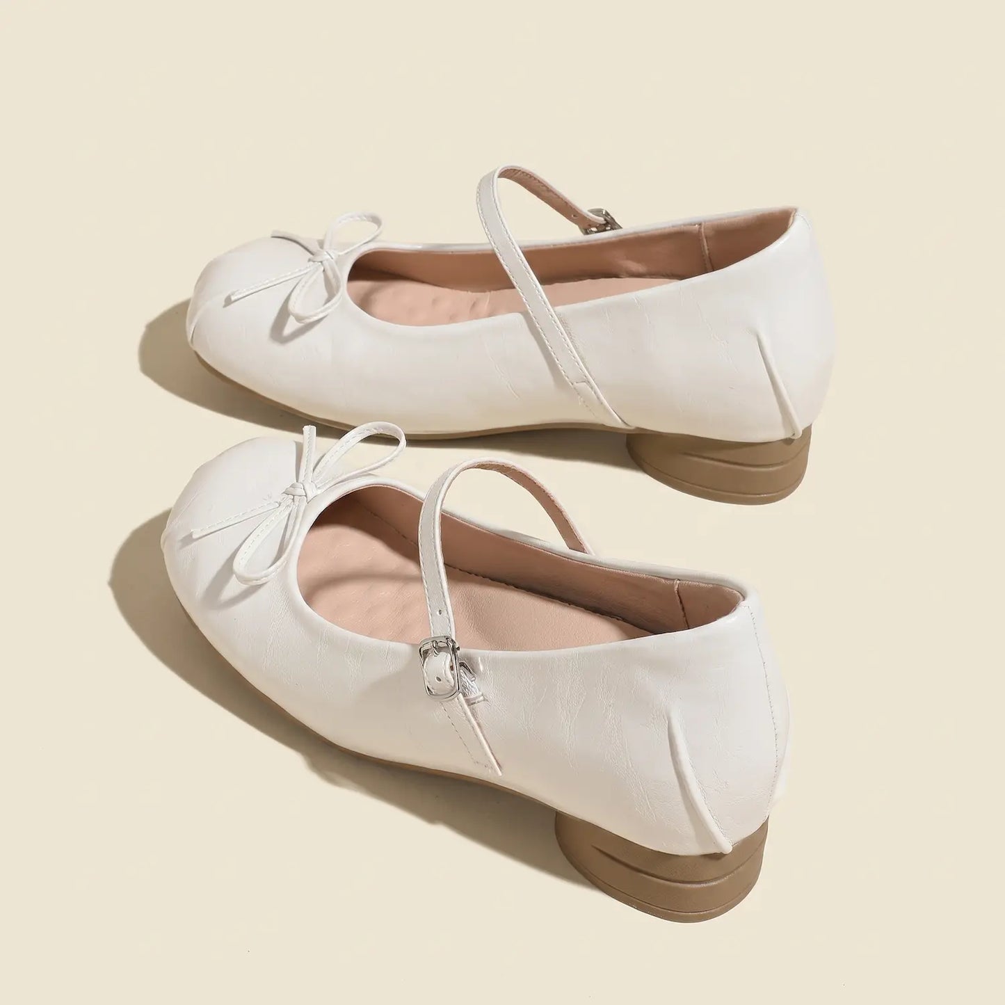 Vintage Coquette Bowknot Hidden Wedge Mary Janes