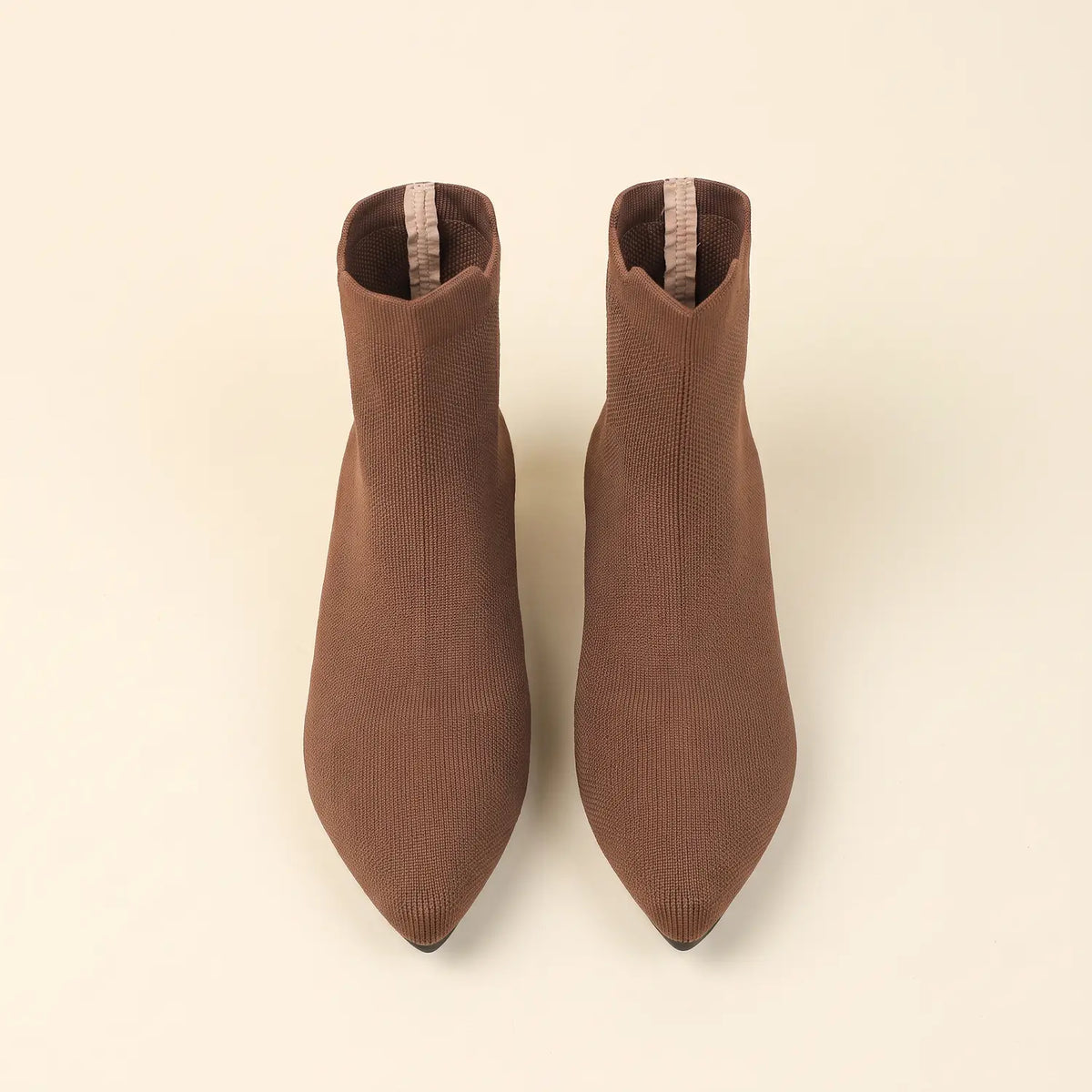 Stretch Knit Pointed Toe Flat Sock Boots