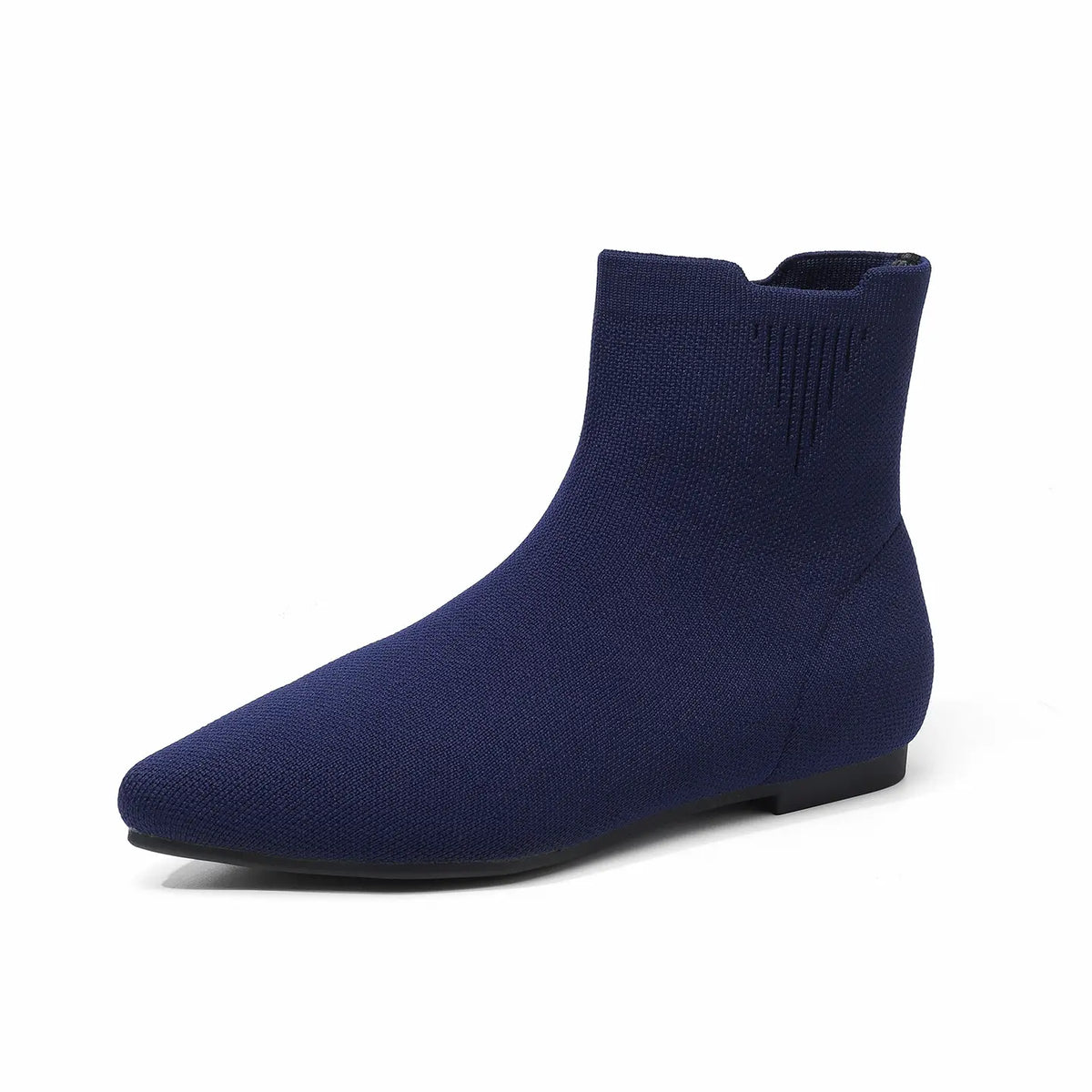 Stretch Knit Pointed Toe Flat Sock Boots