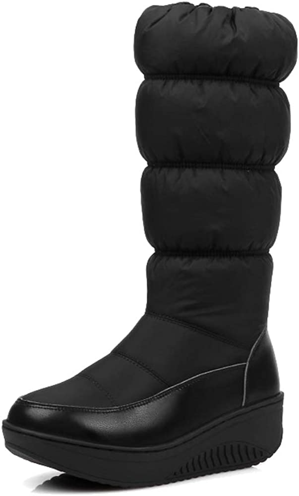Women's Winter Snow Boots Mid-Calf Warm Boots Waterproof Wedge Comfort