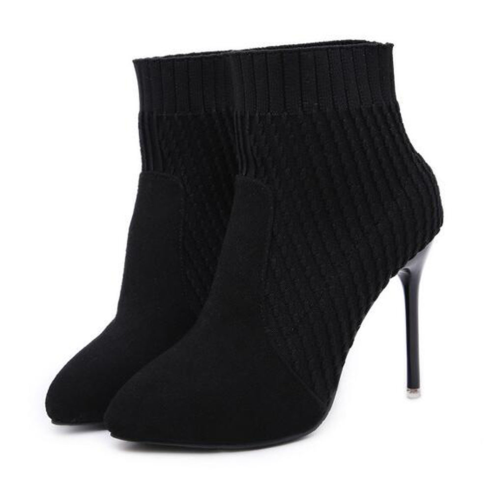 Stretch Knitted Sock Ankle Boots