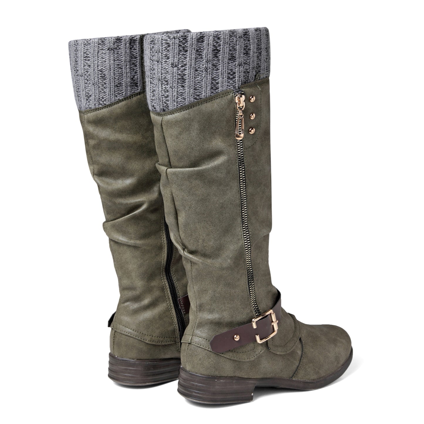 Women's Flat Low Heel Winter Knee Boots Shoes