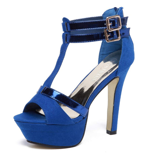 Vintage Chunky Heel T-Strap Platform Heels
