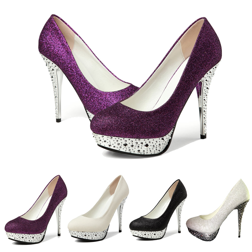 Women's Glitter Stiletto Wedding High Heels